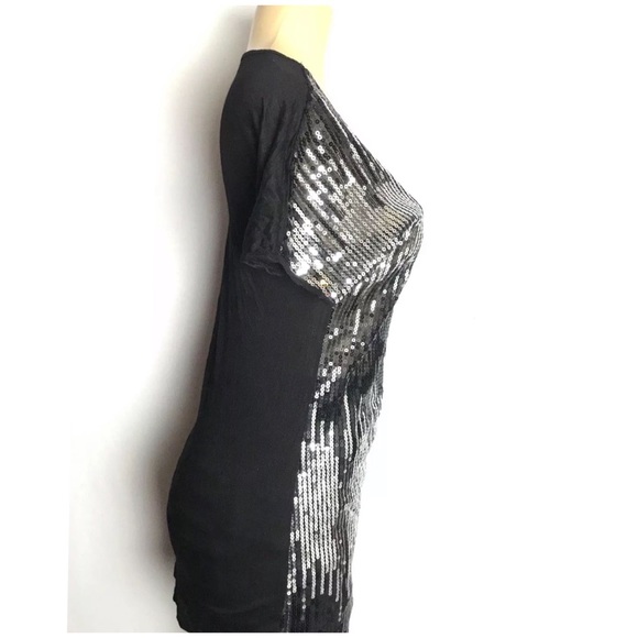 Cozy Casual Top Size M Sequin Black short sleeve - Picture 2 of 5